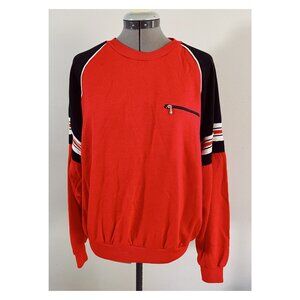 VTG Repage Sz M Unisex Color Block Dolman Sleeve Sweatshirt Red Black White